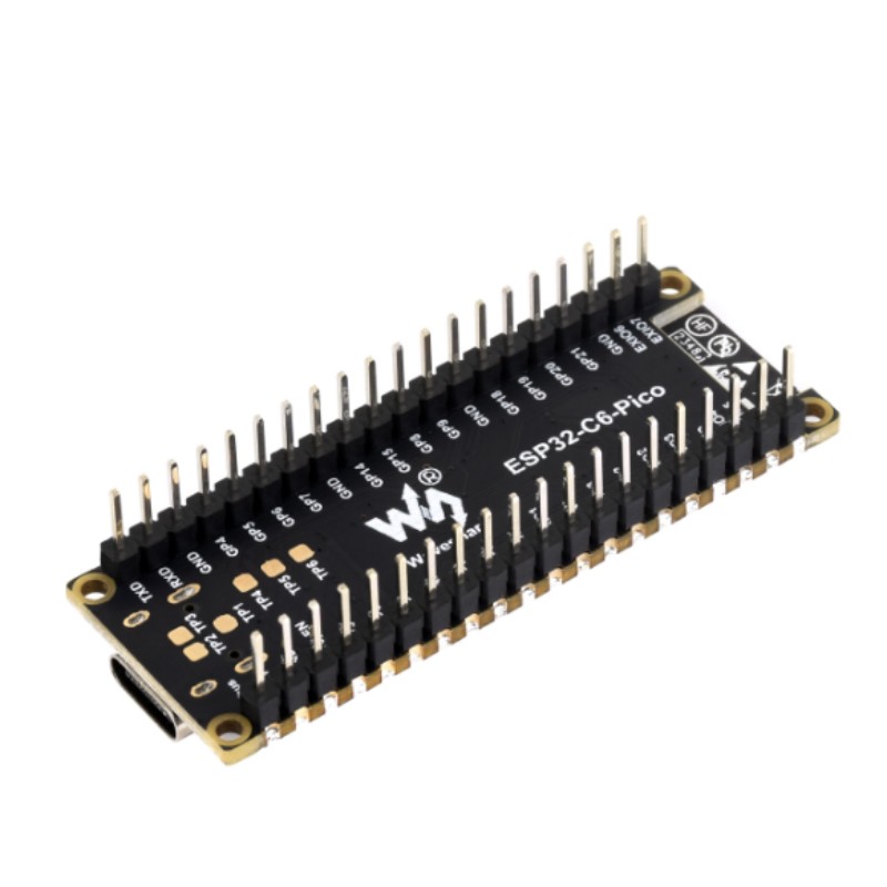 सोल्डर पिनको साथ ESP32-C6-Pico-M